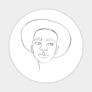 Black girl with hat Magnet